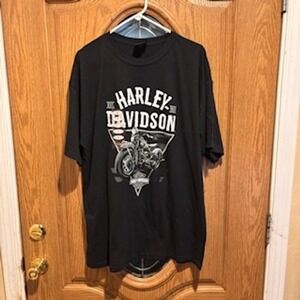 Harley Davidson Motorcycle Graphic T Shirt Black Mens Size Large